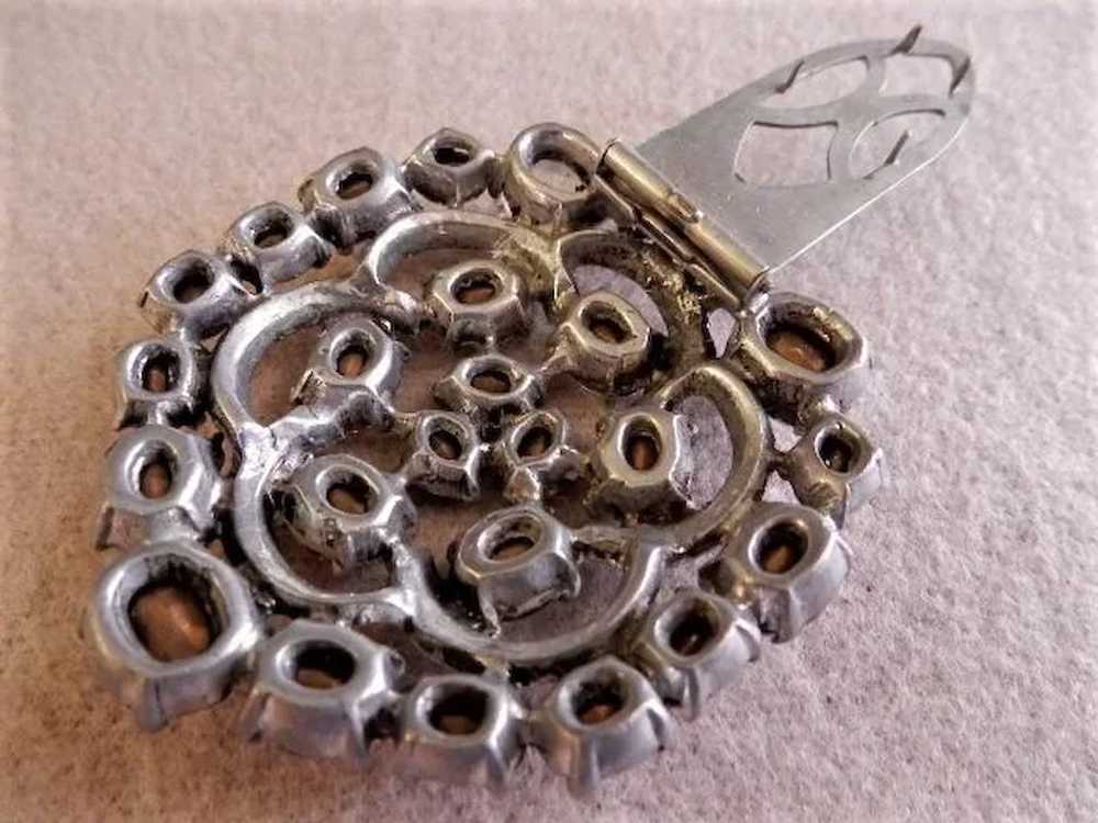 Art Deco 1930's Diamond Rhinestone & Pot Metal Mo… - image 5