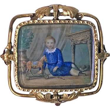 Swiss Gold Portrait Miniature C.1800 attributed A… - image 1