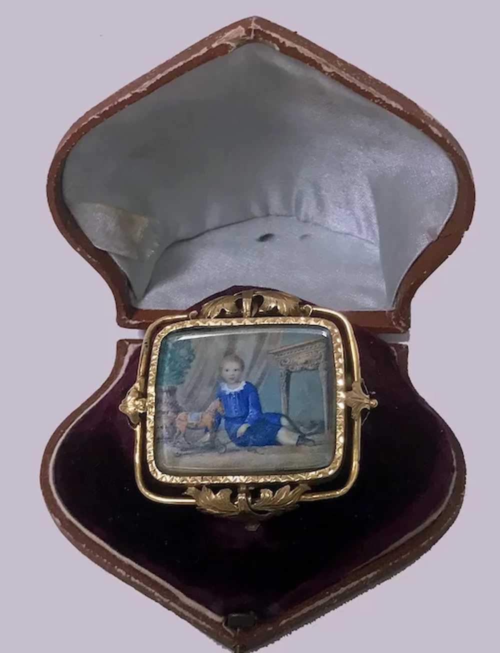 Swiss Gold Portrait Miniature C.1800 attributed A… - image 2