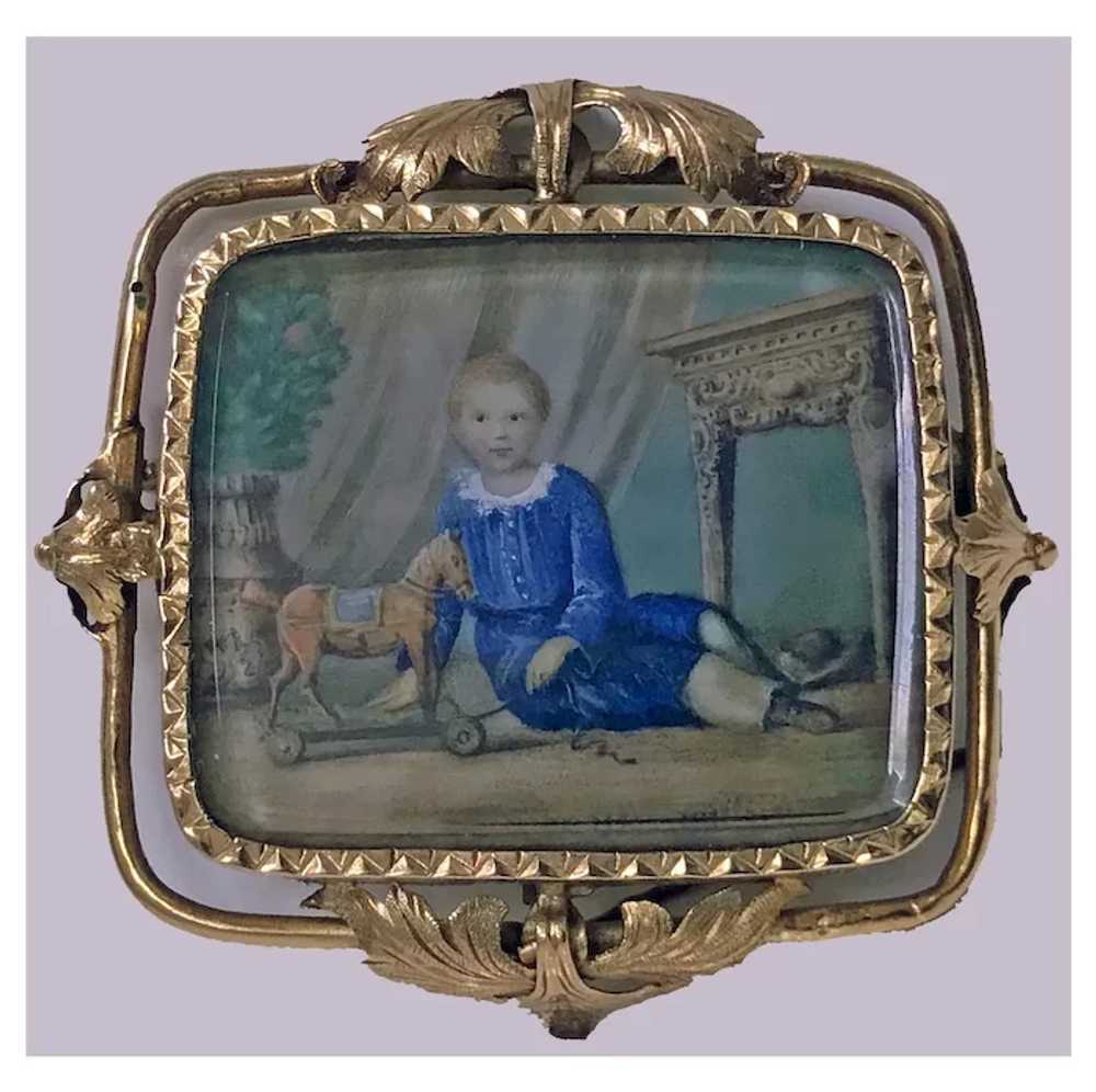 Swiss Gold Portrait Miniature C.1800 attributed A… - image 3