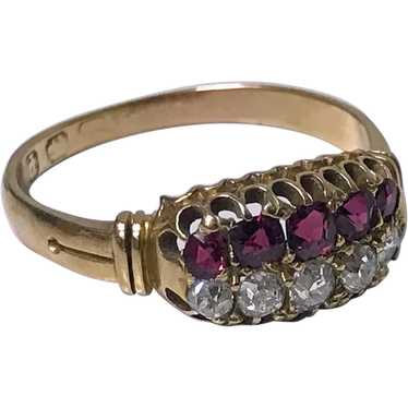 Antique  Ruby, Diamond 18K Ring, Birmingham 1899 - image 1