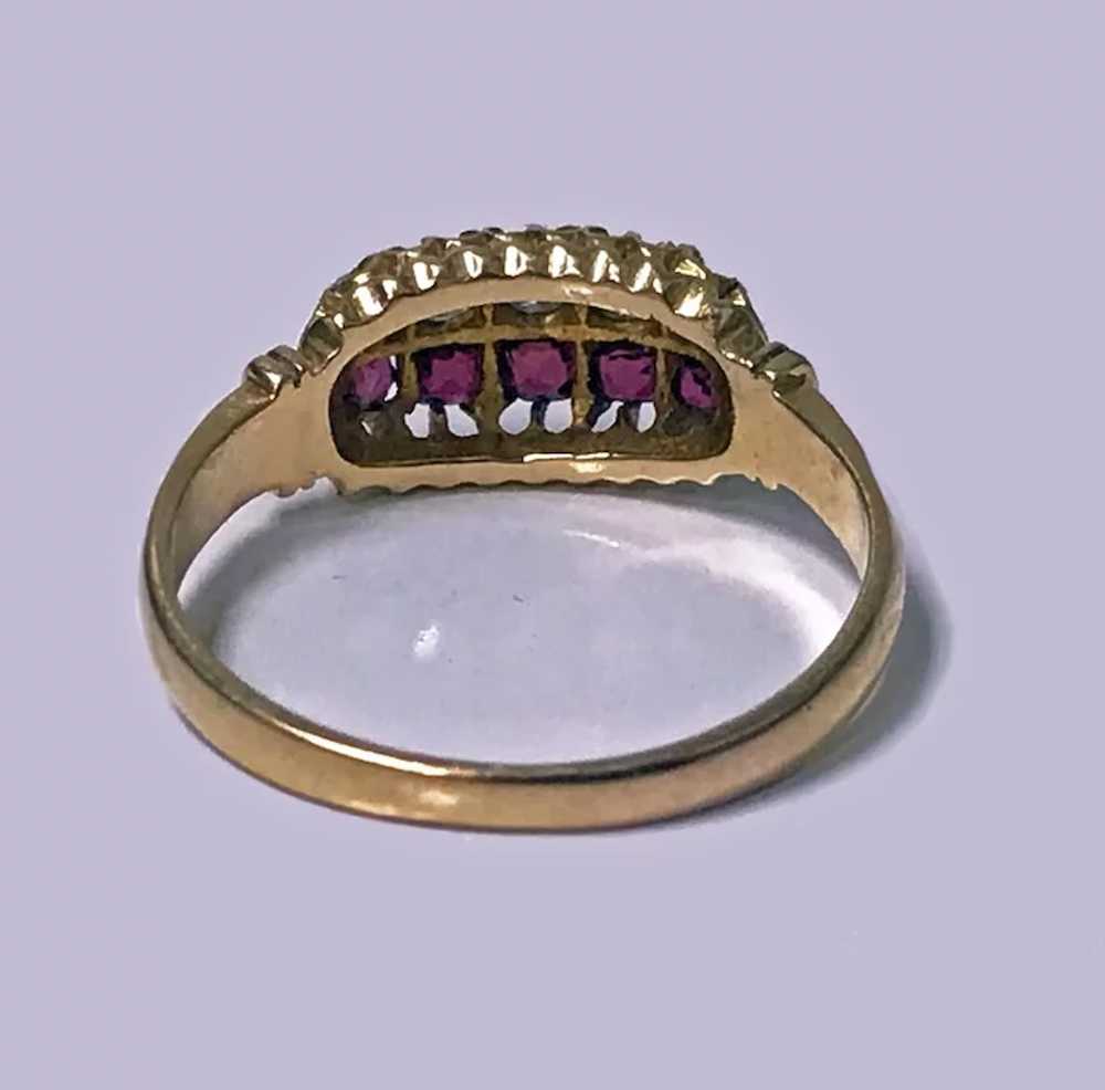 Antique  Ruby, Diamond 18K Ring, Birmingham 1899 - image 4