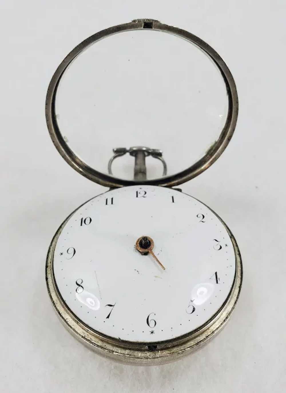 Antique English Silver Fusee & Chain Drive Pocket… - image 4