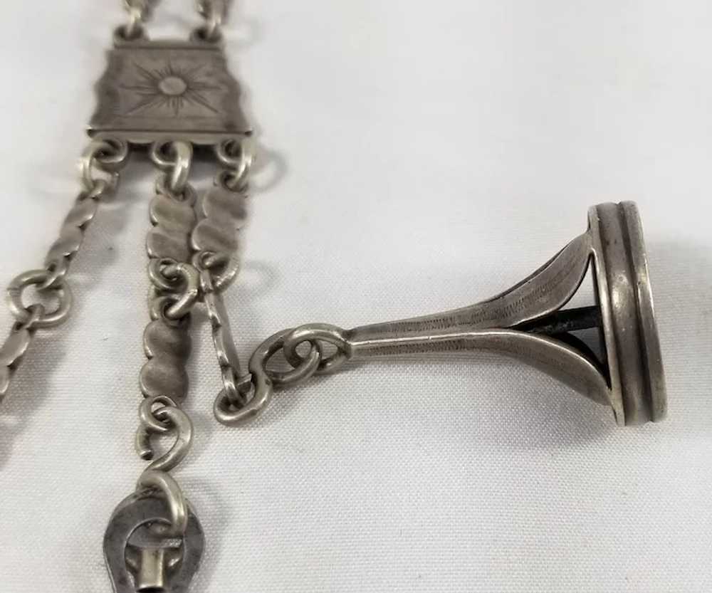 Antique Signed Renaissance Silver Chatelaine Watc… - image 8