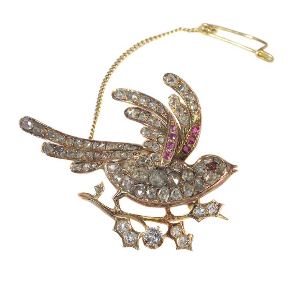 Vintage antique Victorian gold bird of paradise b… - image 2