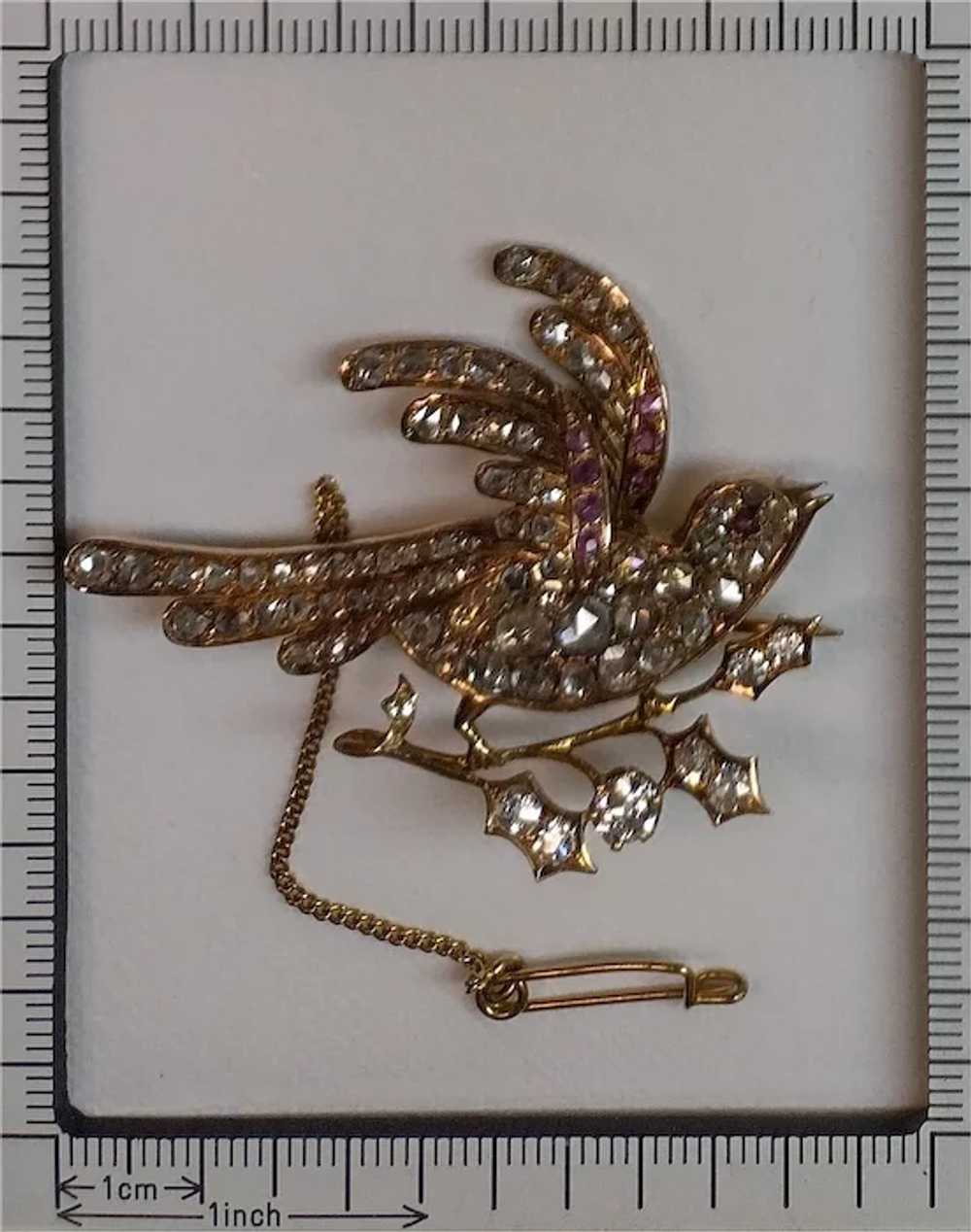 Vintage antique Victorian gold bird of paradise b… - image 7