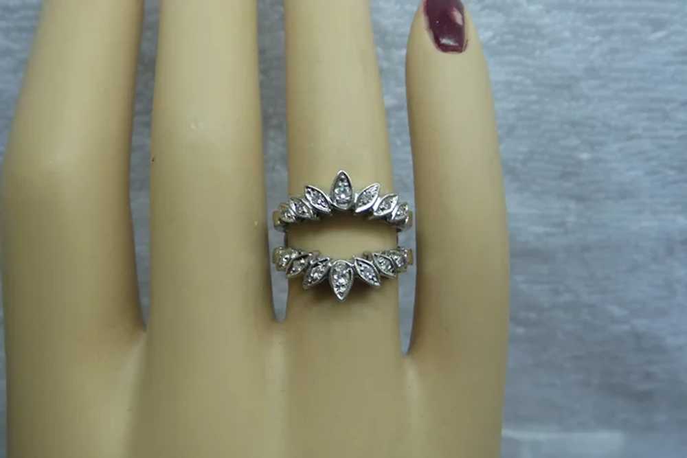 1950's Solid 14kt Natural Diamonds "Insert" Ring - image 11