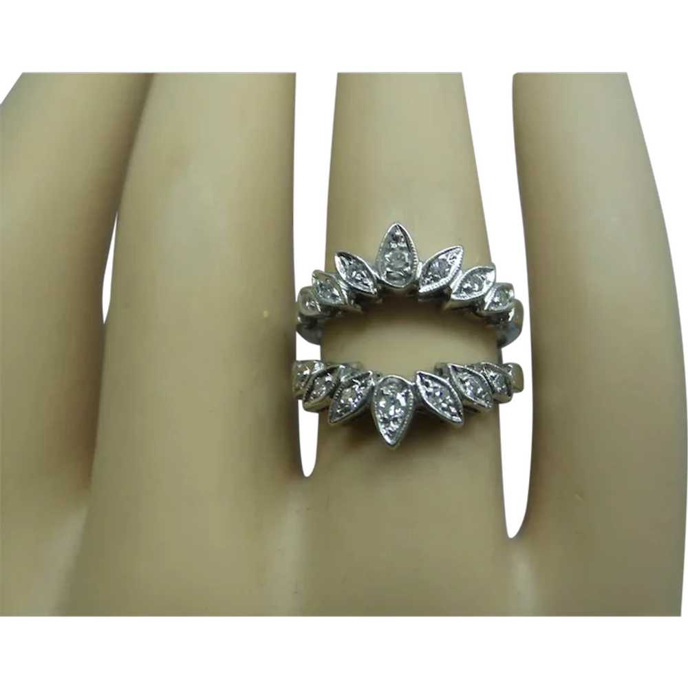 1950's Solid 14kt Natural Diamonds "Insert" Ring - image 1