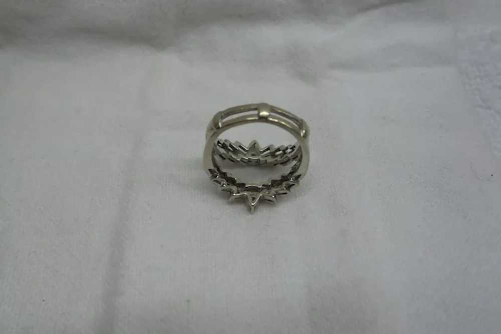 1950's Solid 14kt Natural Diamonds "Insert" Ring - image 7