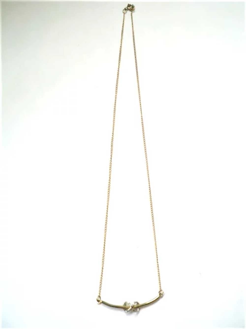Vtg. Gold Fill Love Knot Necklace Gold & Silver - image 5