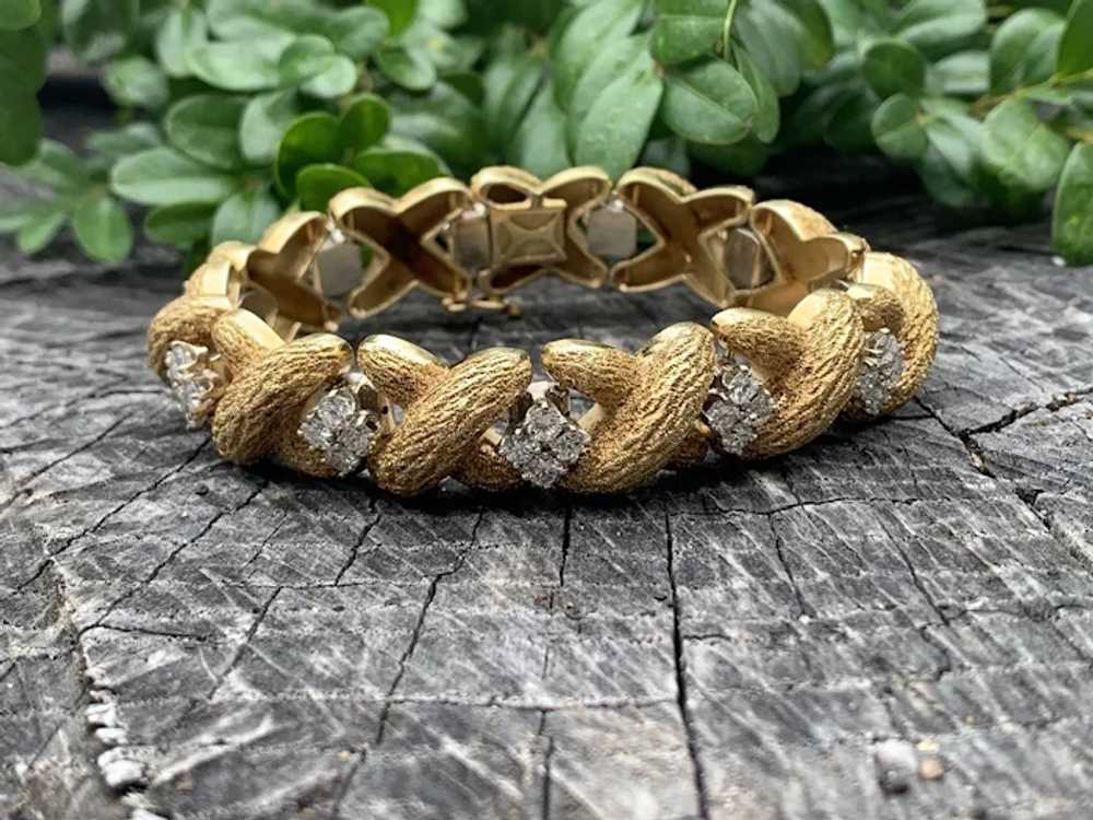 18K Yellow Gold Diamond "X" Bracelet - image 3