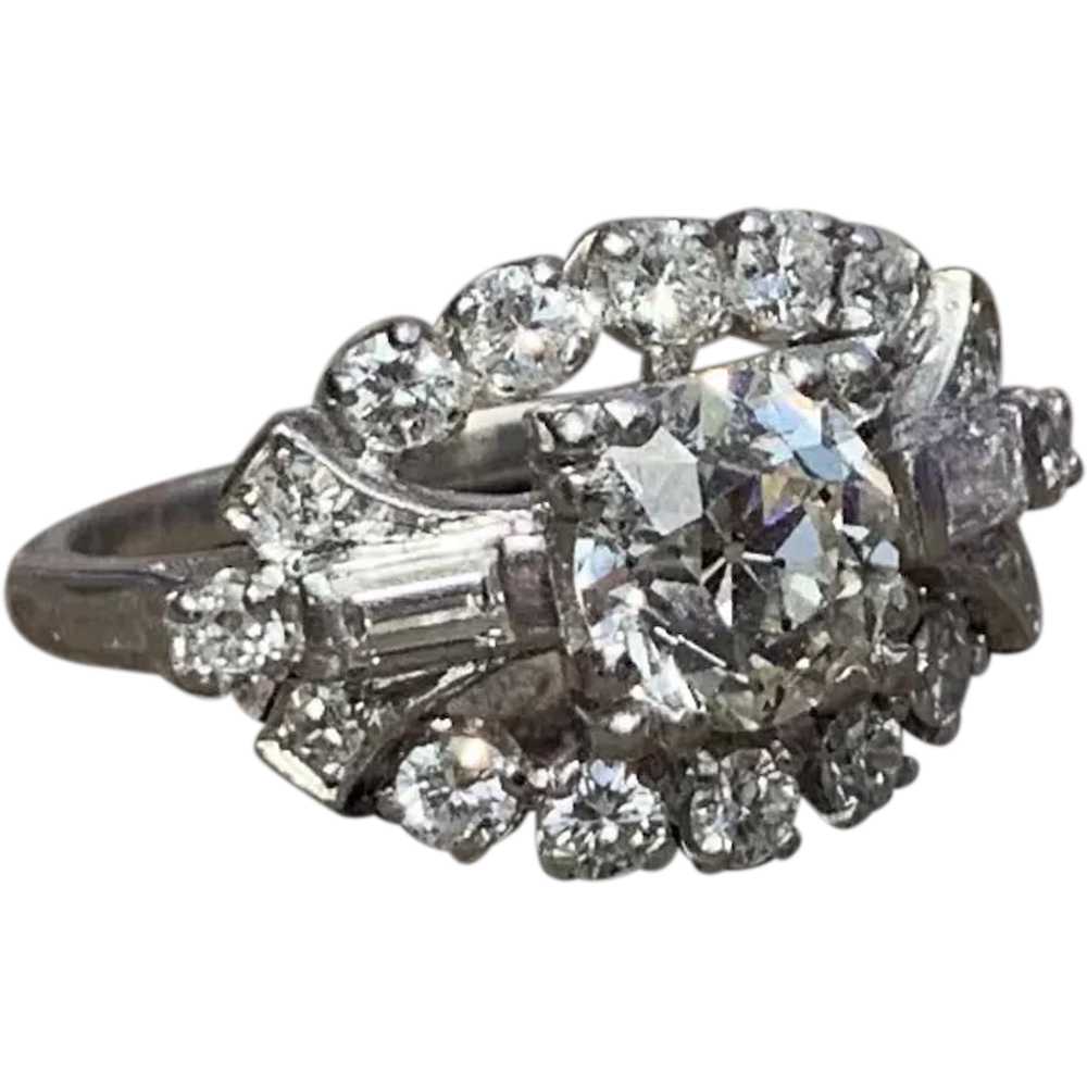 Retro Diamond Engagement Ring - image 1