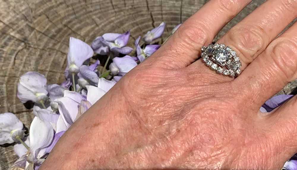 Retro Diamond Engagement Ring - image 3