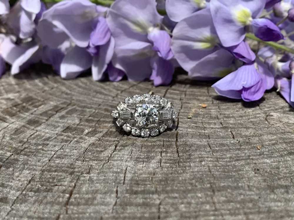 Retro Diamond Engagement Ring - image 7