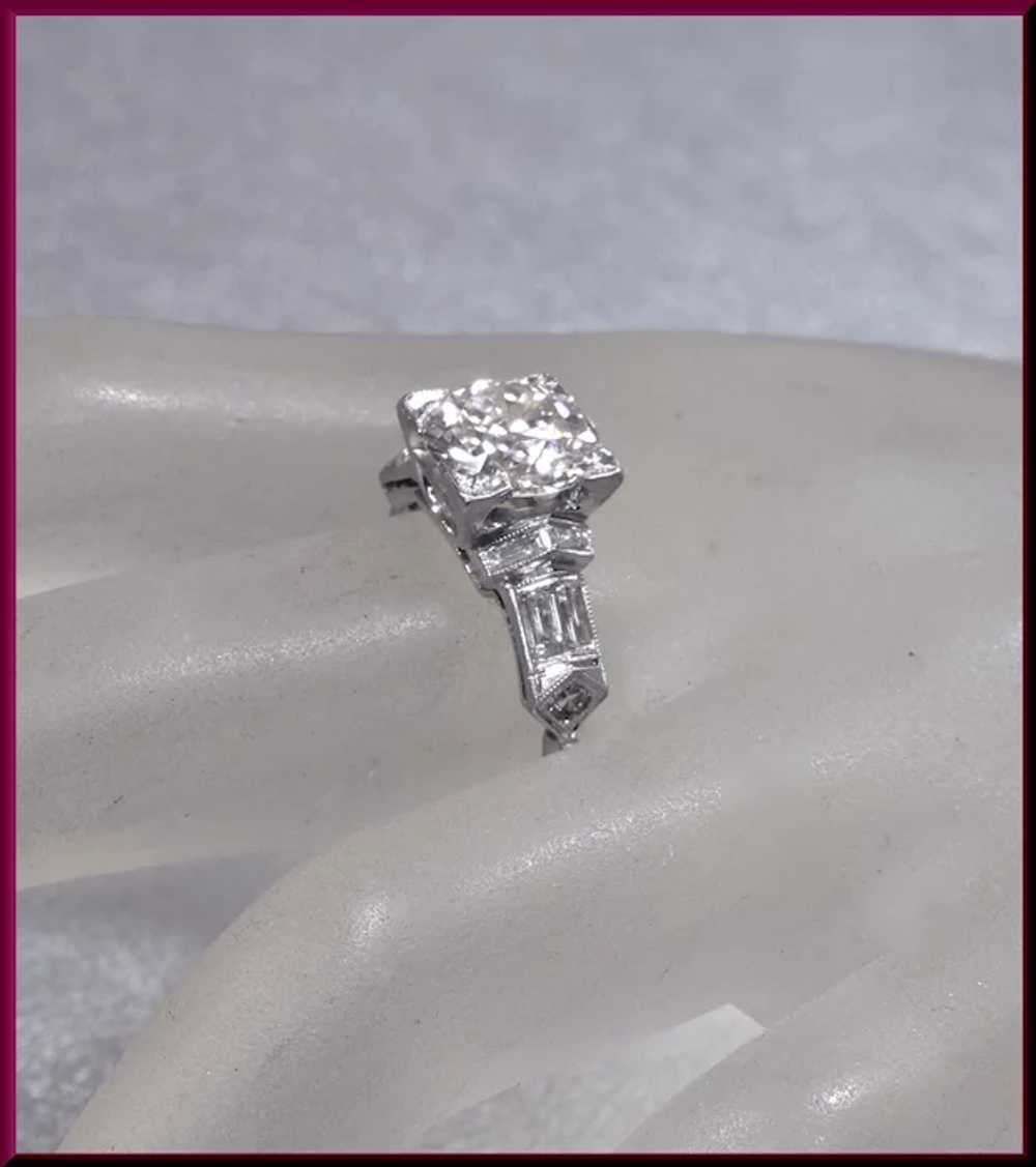 Art Deco Diamond Engagement Ring - image 7