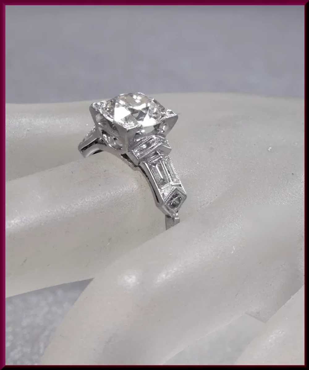 Art Deco Diamond Engagement Ring - image 8