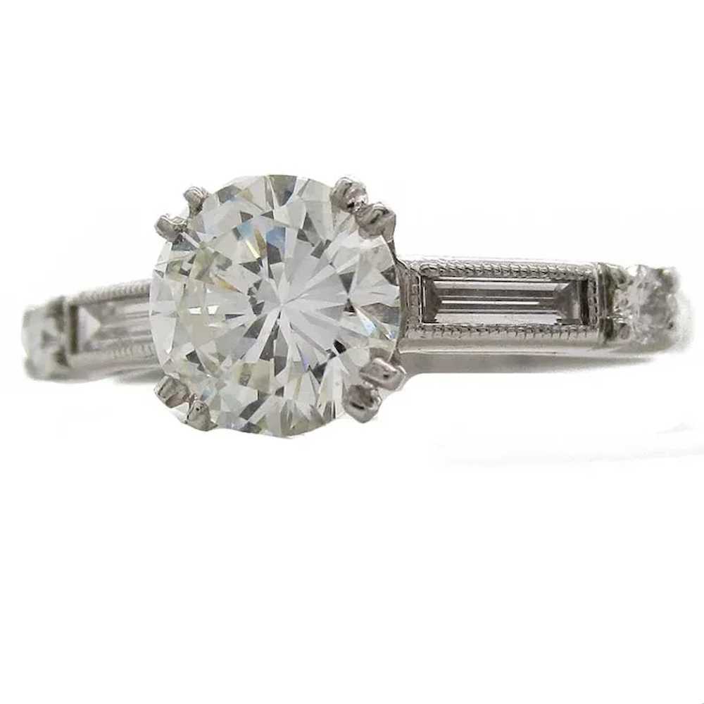 Vintage 1950's Platinum Diamond Engagement Ring - image 4