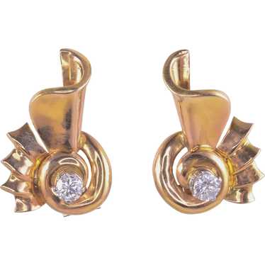 Retro Diamond 18K Rose Gold Earrings