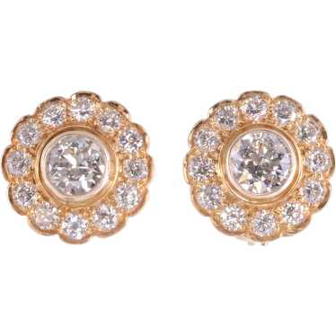 4.30 CTW Rosette Diamond Earrings