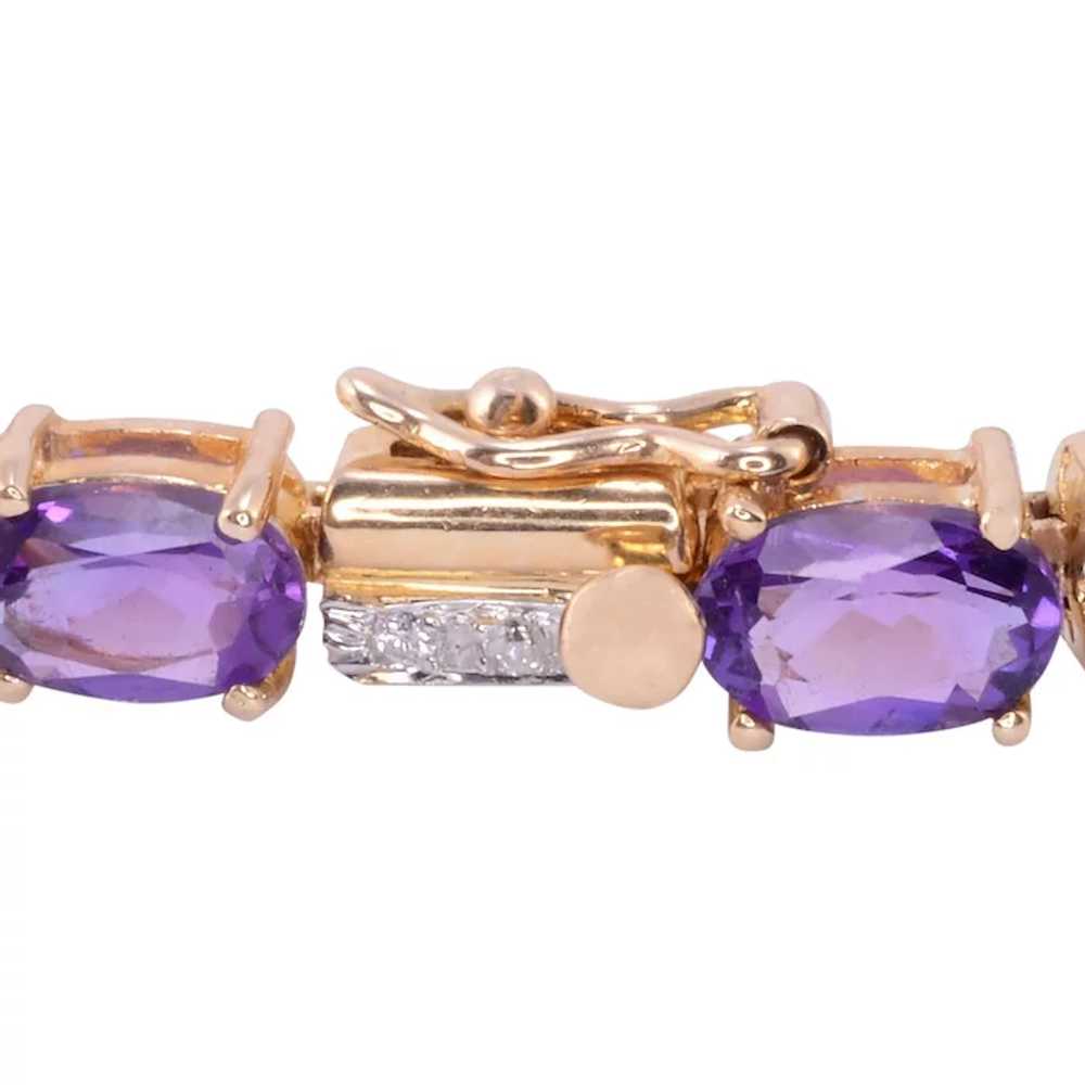 Oval Amethyst & Diamond Bracelet - image 3