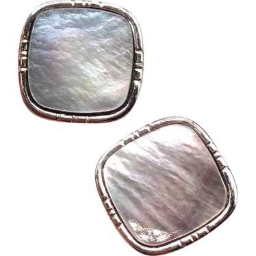 Gold Filled Mother of a Pearl Cufflinks Classic &… - image 1