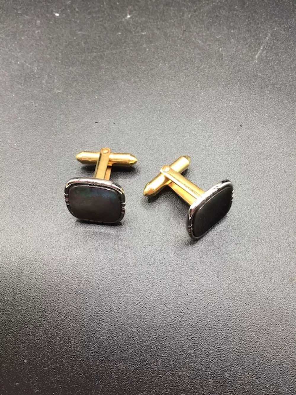 Gold Filled Mother of a Pearl Cufflinks Classic &… - image 3