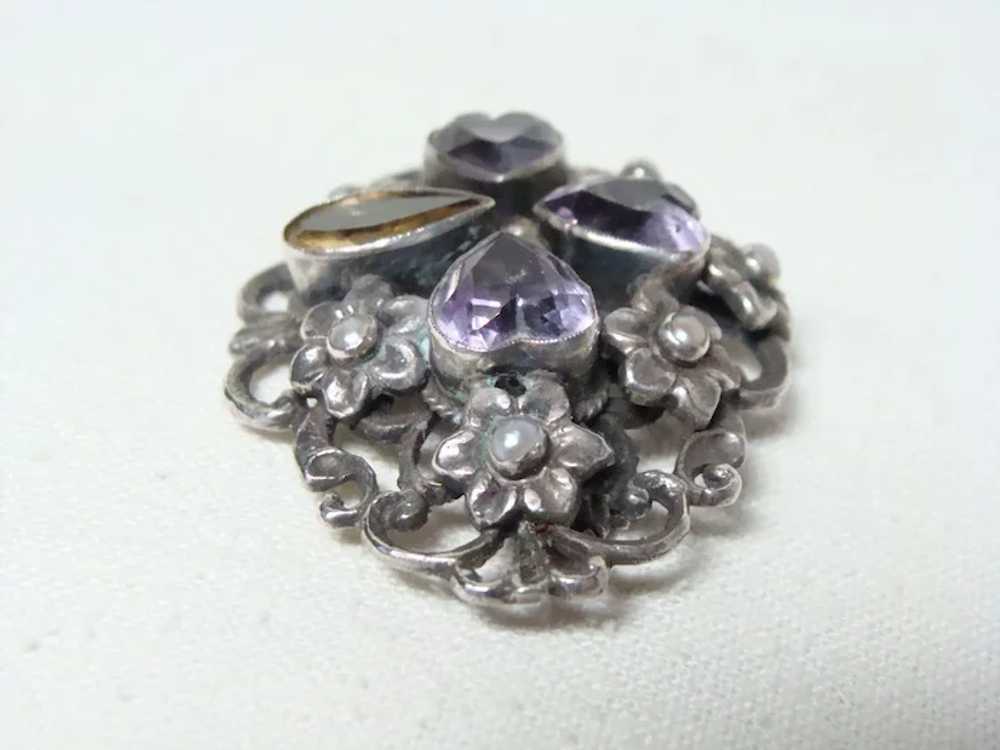 Zoltan White Amethyst and Citrine Brooch - image 7