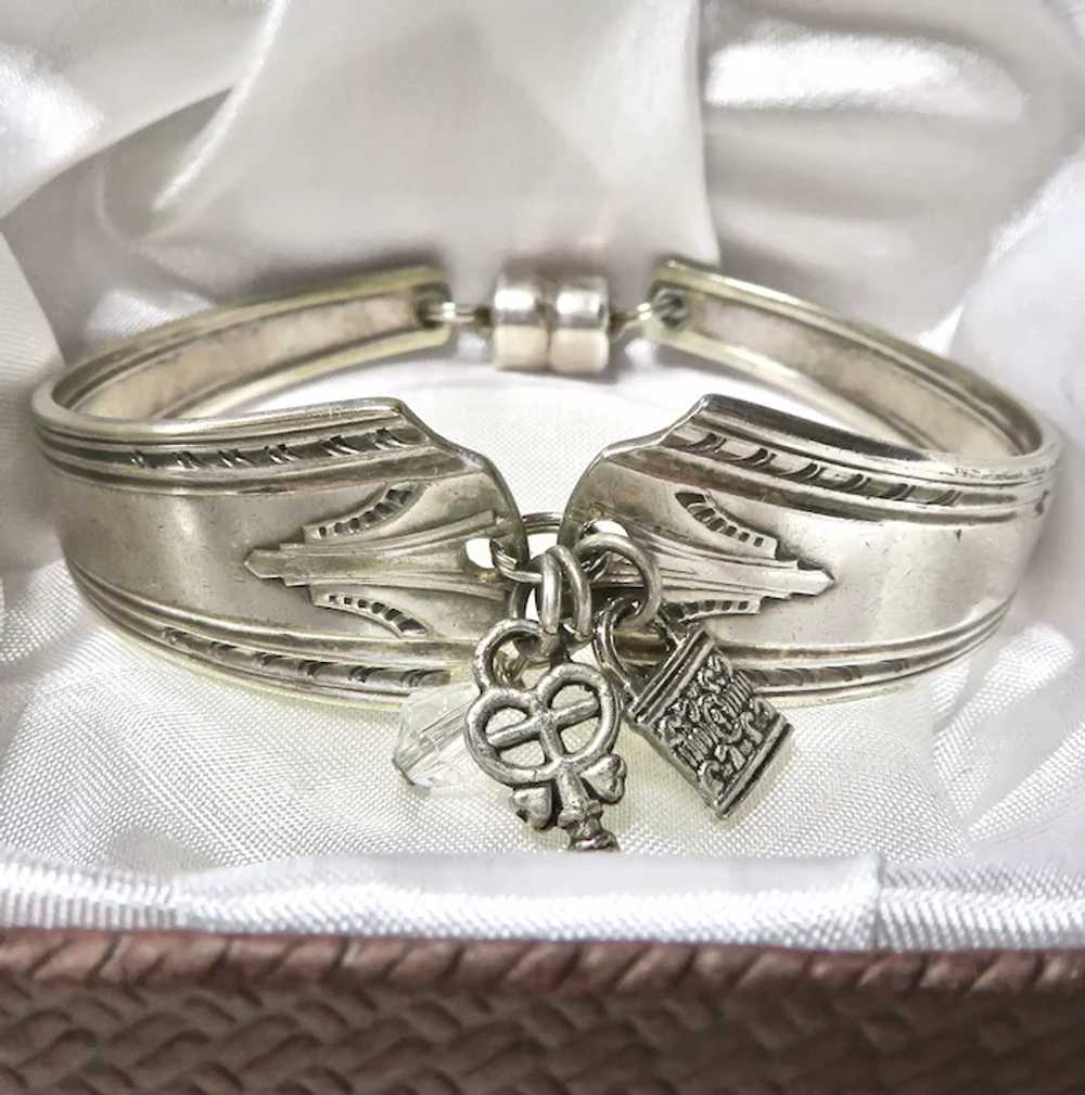 Art Deco Silver Plate Spoon Bracelet Charms - image 2