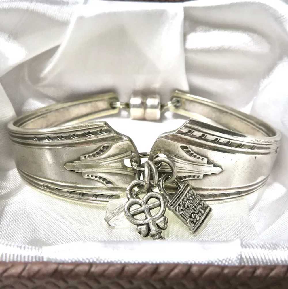 Art Deco Silver Plate Spoon Bracelet Charms - image 3