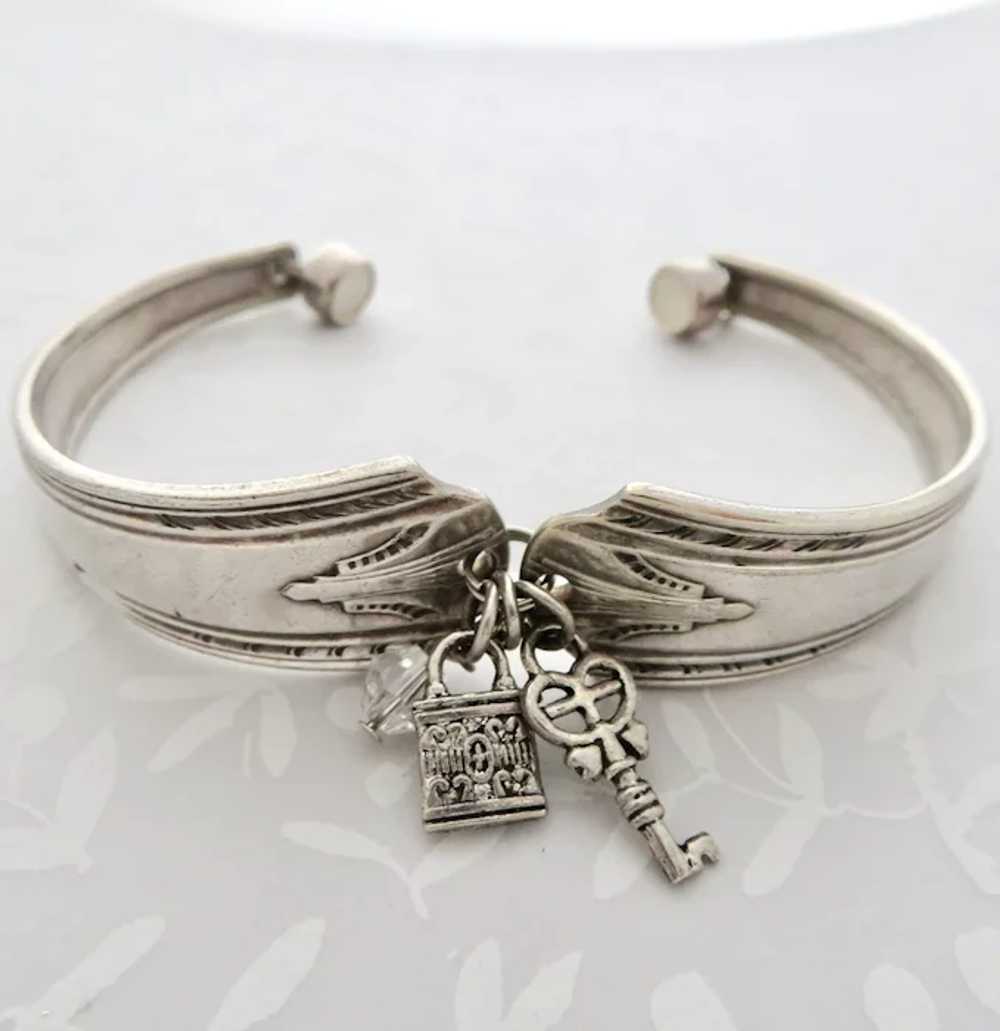 Art Deco Silver Plate Spoon Bracelet Charms - image 5