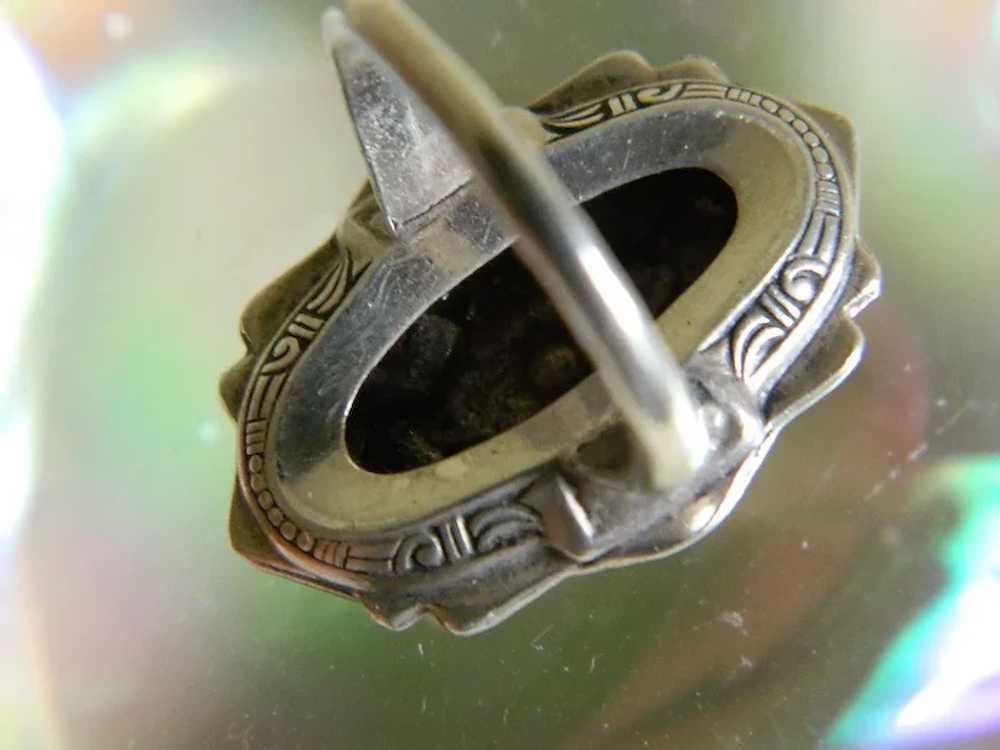 Art Deco, Uncas, Sterling Marcasite Ring, Size 4 - image 6