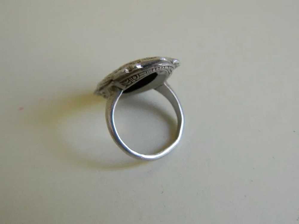 Art Deco, Uncas, Sterling Marcasite Ring, Size 4 - image 7