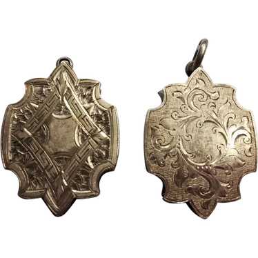 Stunning Pair Of Victorian Silver Lockets - Frate… - image 1