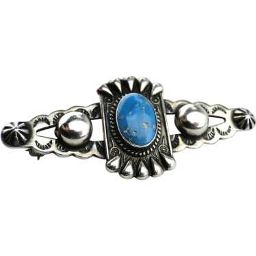 Native American Sterling Silver Bisbee Turquoise … - image 1