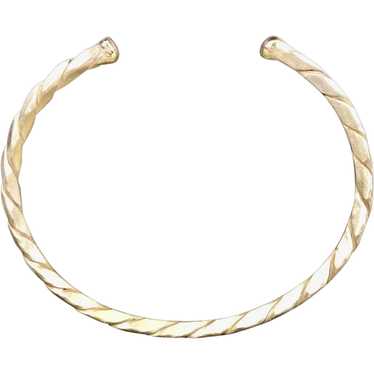 14k Yellow Gold Unisex Cable Bracelet Handcrafted - image 1