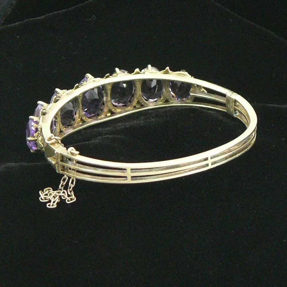 Victorian Amethyst Bracelet Gold Over Silver - image 5