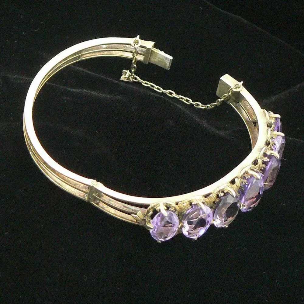 Victorian Amethyst Bracelet Gold Over Silver - image 7