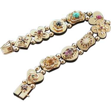 14K Gold Charm Slide Bracelet