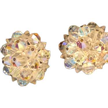 Pair of signed Laguna Crystal clip earrings