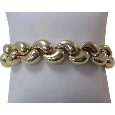 Vintage 1960's Heavy Gold Link Bracelet 14K - image 1