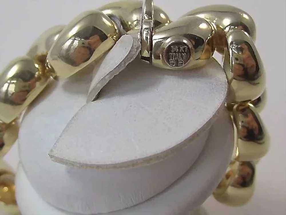 Vintage 1960's Heavy Gold Link Bracelet 14K - image 3