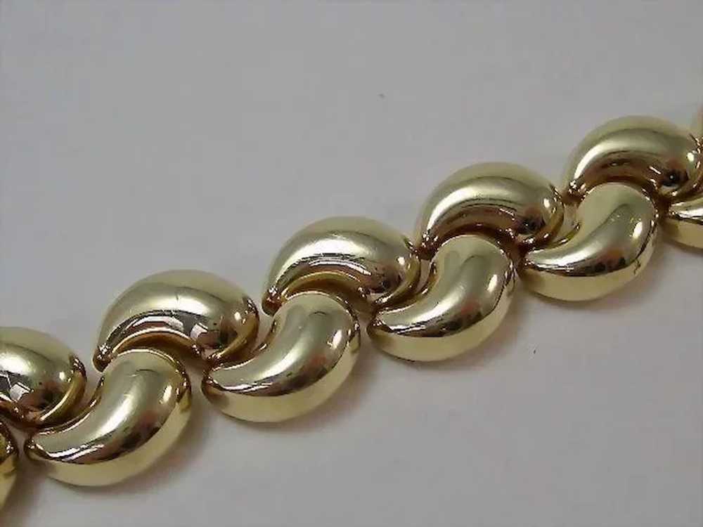 Vintage 1960's Heavy Gold Link Bracelet 14K - image 4