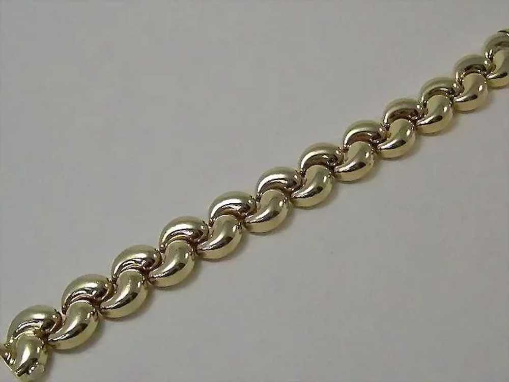 Vintage 1960's Heavy Gold Link Bracelet 14K - image 5