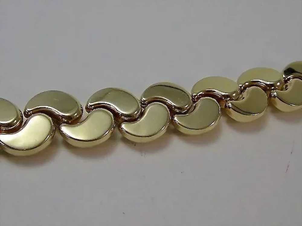 Vintage 1960's Heavy Gold Link Bracelet 14K - image 7