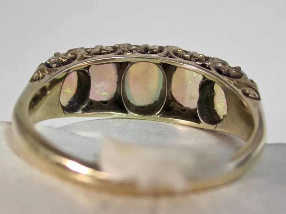Antique Edwardian Opal & Diamond Ring 14K - image 10