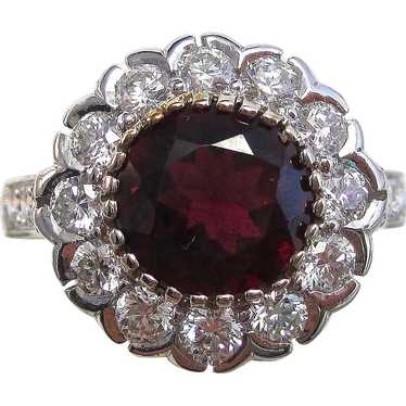 Vintage Estate Natural Rubellite & Diamond Estate 