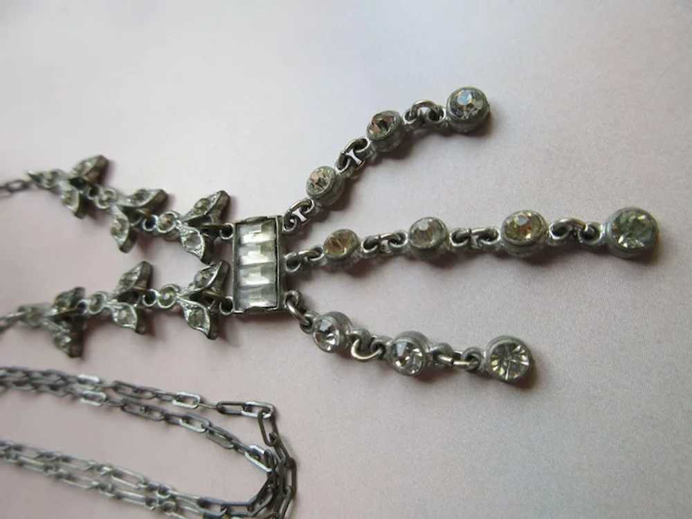 Vintage 20s 30s Deco Paste Lavaliere Necklace - image 2