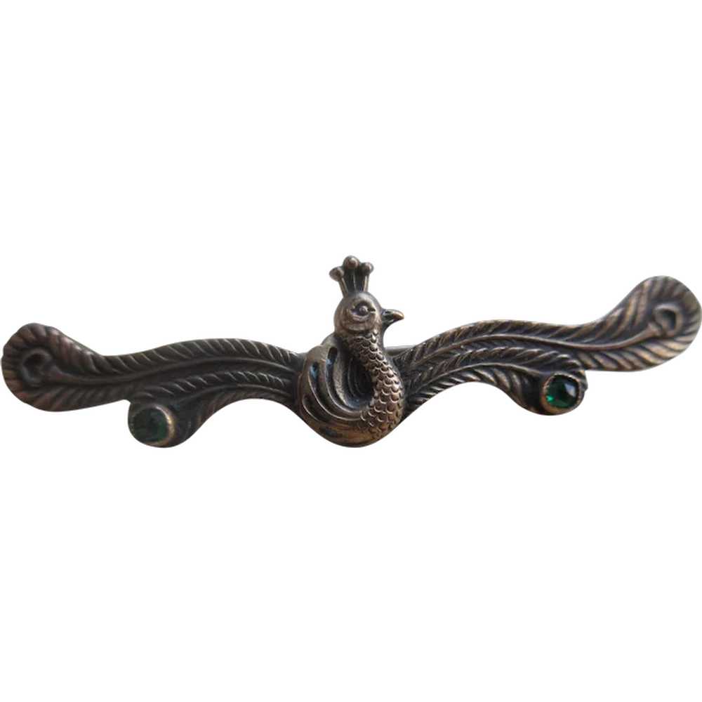 Victorian Peacock Lapel Pin - image 1