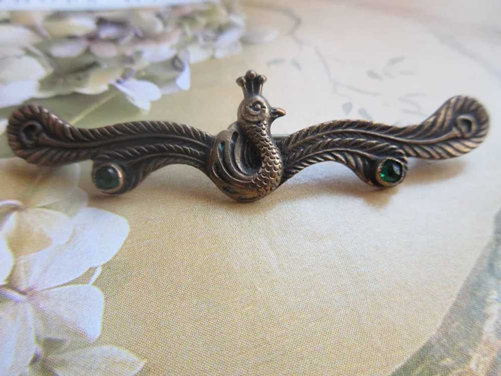 Victorian Peacock Lapel Pin - image 2