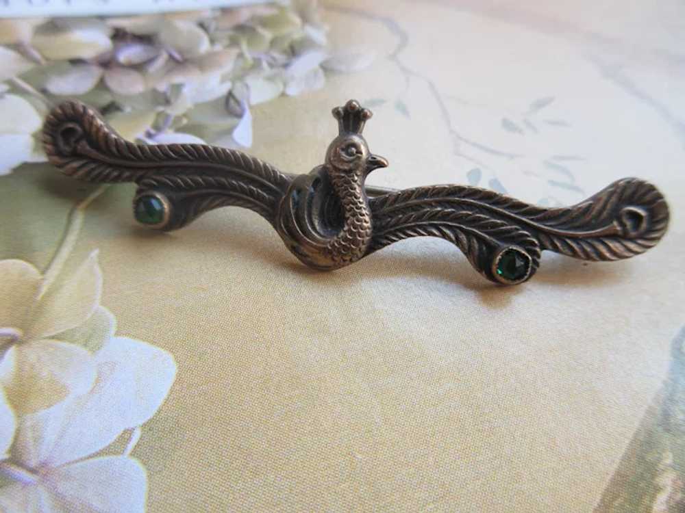 Victorian Peacock Lapel Pin - image 3